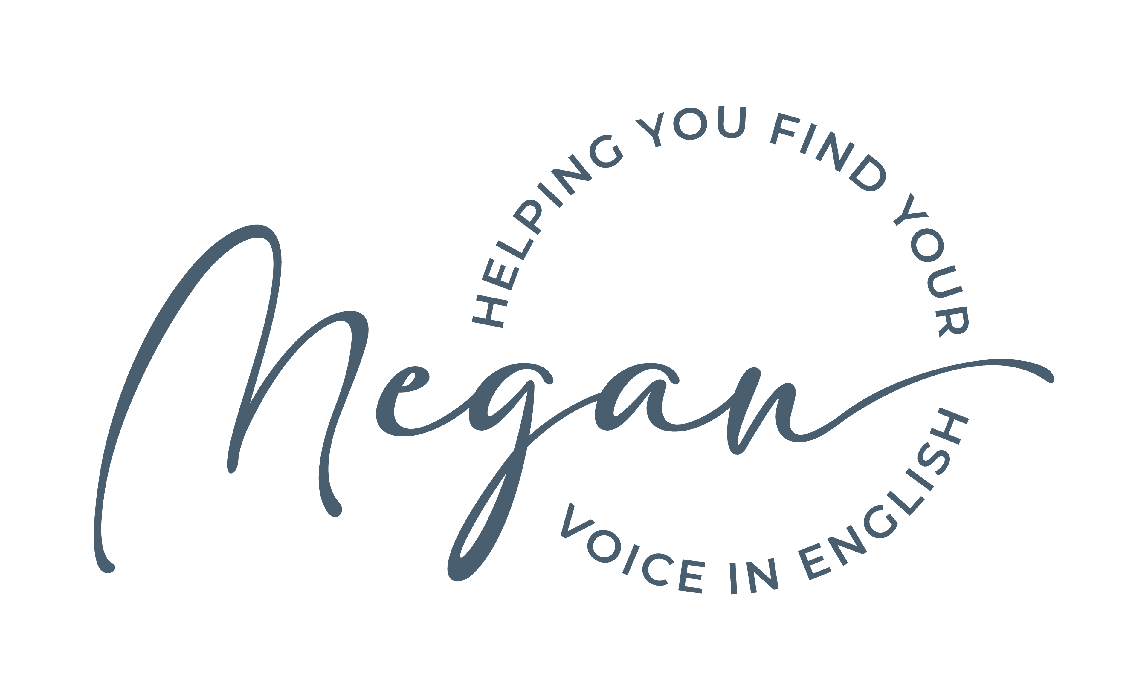 English with Megan logo: Helping you find your voice in English